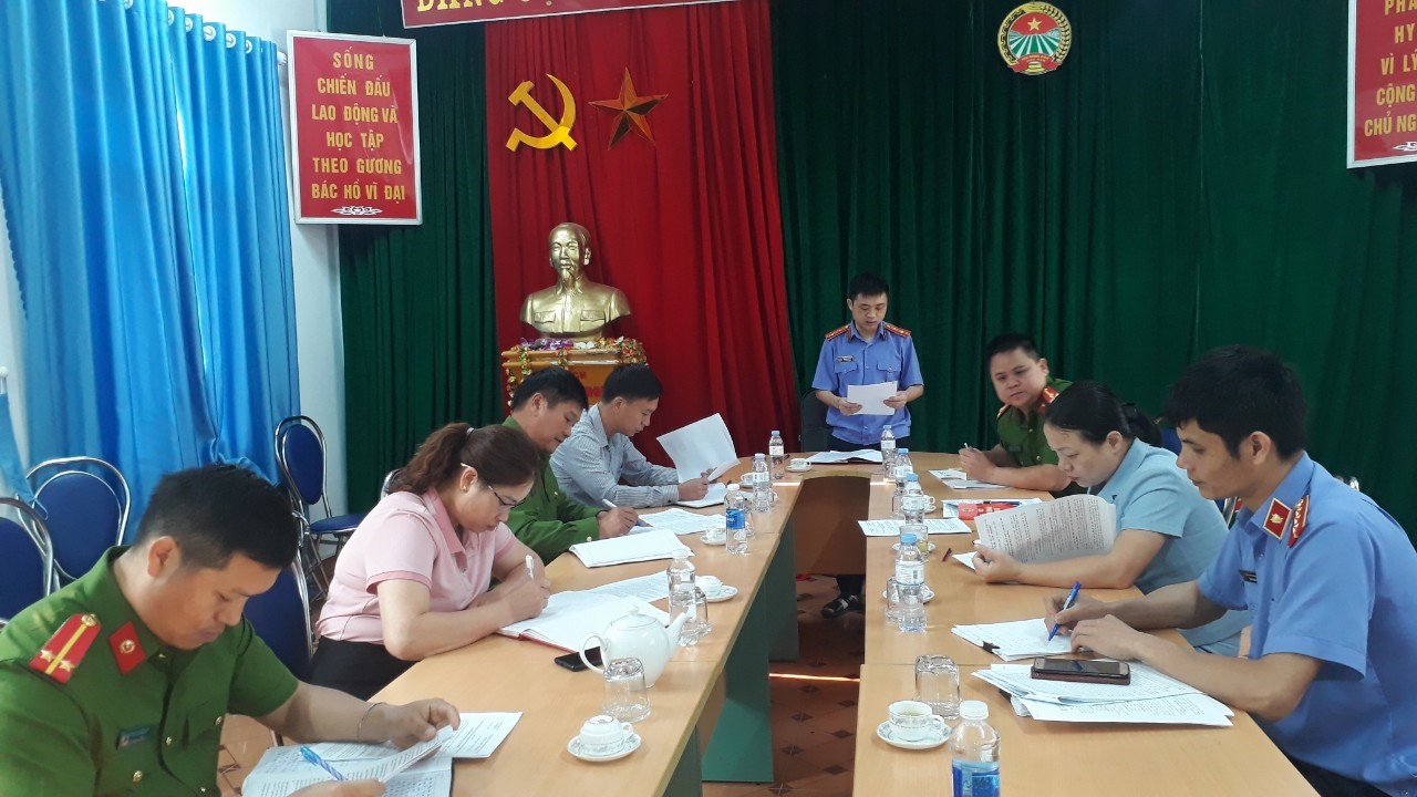 VKSND huyện Tam Đường trực tiếp kiểm sát công tác thi hành án hình sự tại UBND các xã, thị trấn