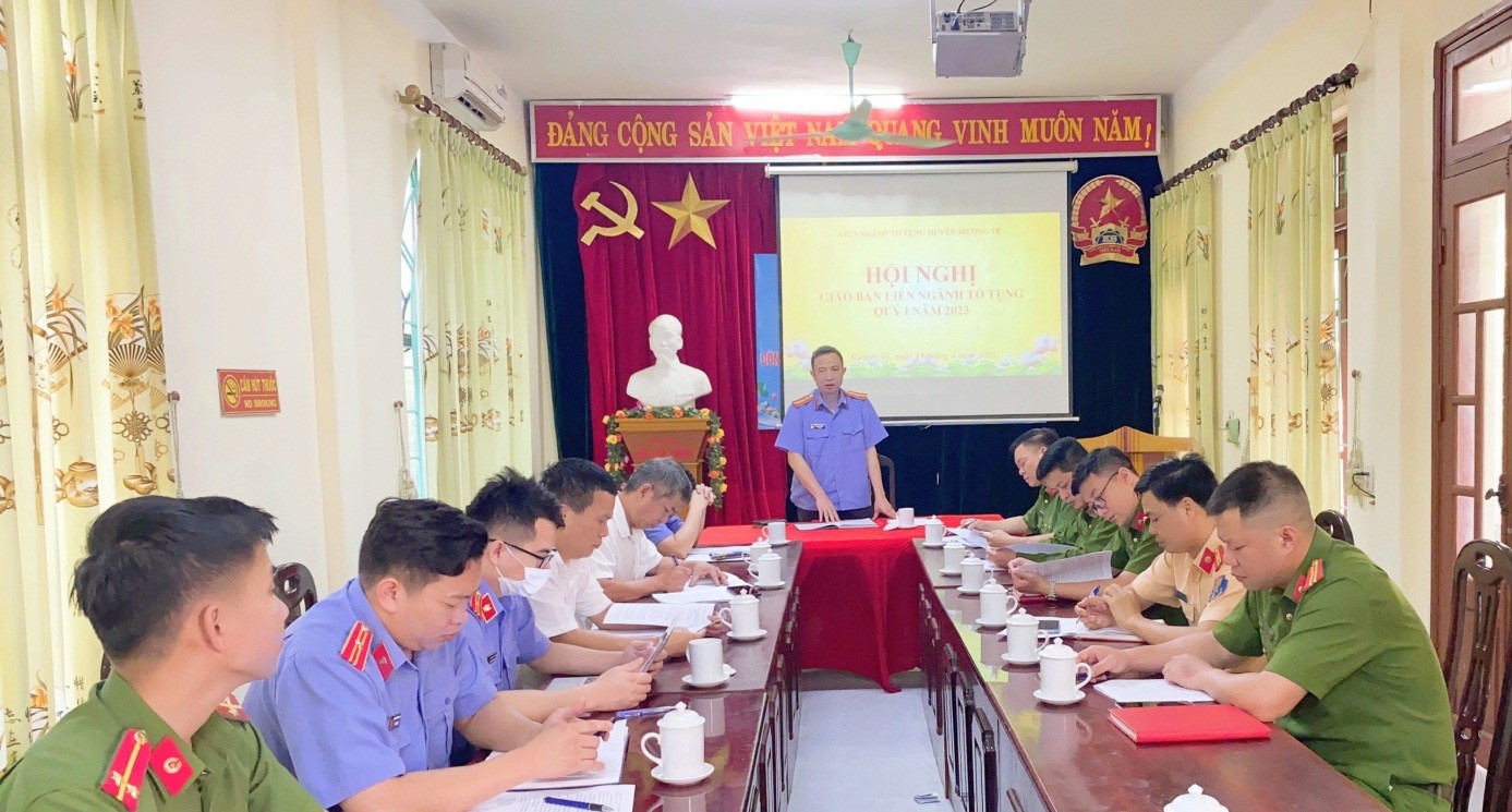 VKSND huyện Mường Tè chủ trì tổ chức Hội nghị giao ban liên ngành tố tụng huyện Mường Tè quý I/2023