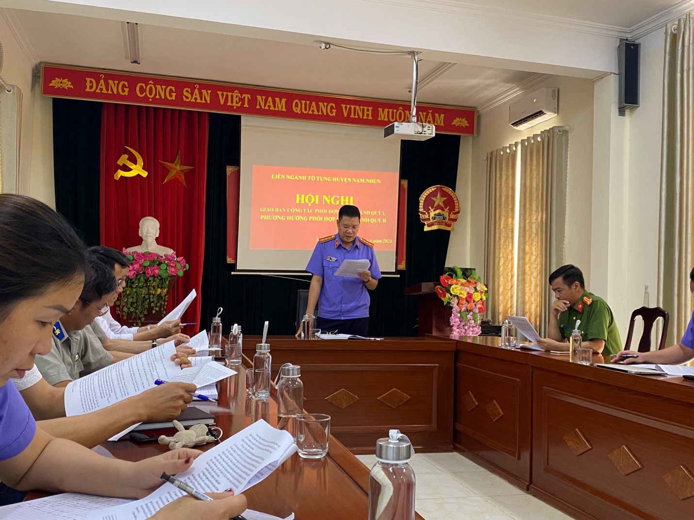 VKSND huyện Nậm Nhùn chủ trì tổ chức Hội nghị giao ban công tác phối hợp liên ngành tố tụng Quý I năm 2024