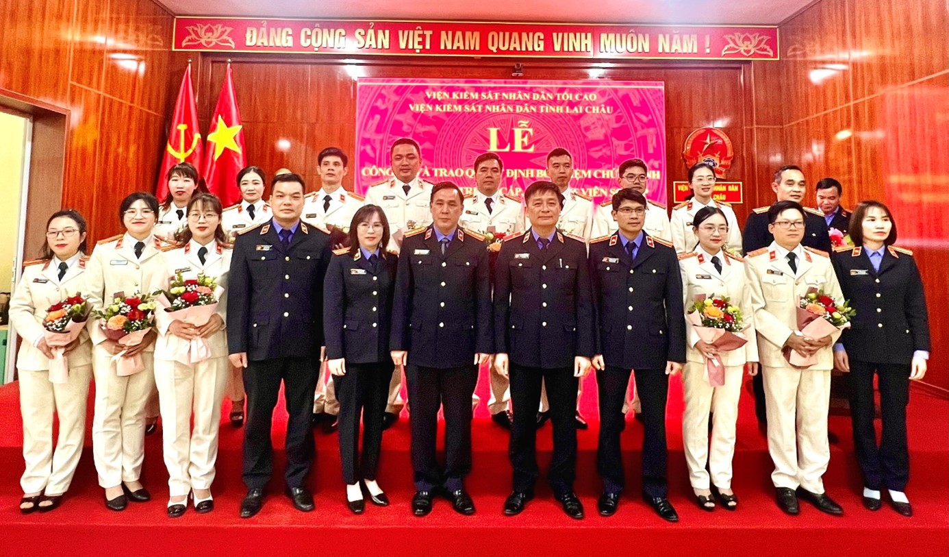 VKSND tỉnh Lai Châu tổ chức Lễ công bố và trao quyết định bổ nhiệm chức danh Kiểm sát viên trung cấp, Kiểm sát viên sơ cấp