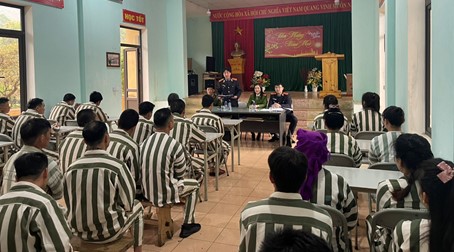 Viện kiểm sát nhân dân tỉnh Lai Châu tổ chức tuyên truyền tại Trại tạm giam Công an tỉnh Lai Châu