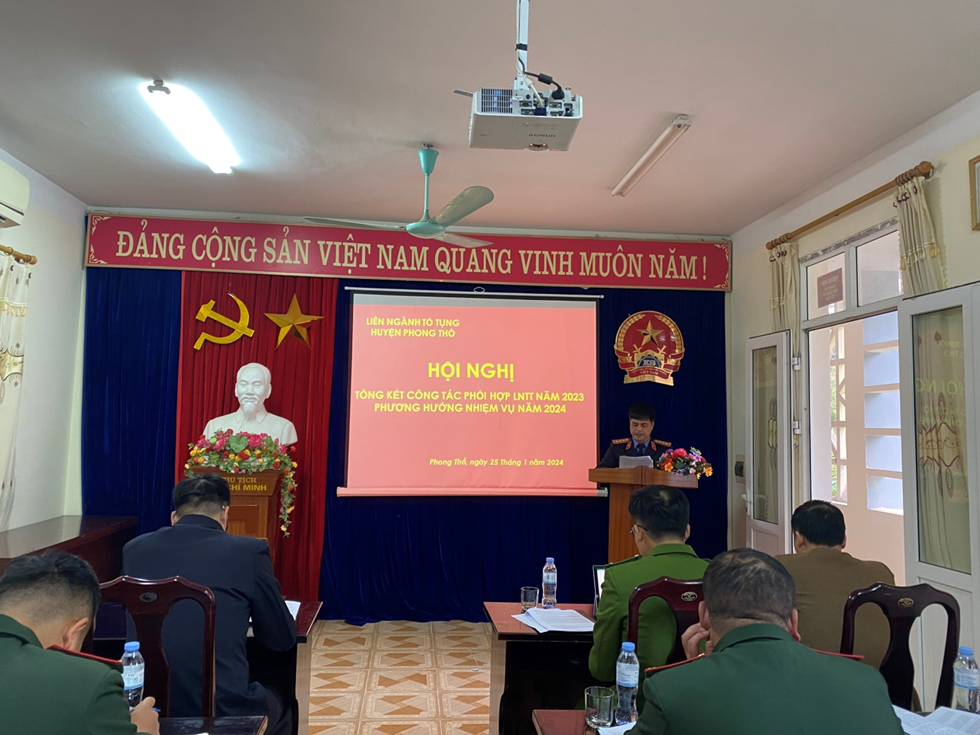 Hội nghị tổng kết công tác phối hợp liên ngành tố tụng huyện Phong Thổ năm 2023 và triển khai nhiệm vụ trọng tâm năm 2024