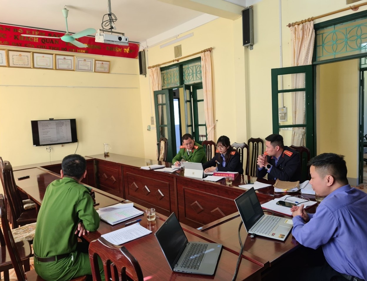 Viện kiểm sát nhân dân - Cơ quan CSĐT Công an huyện Sìn Hồ tổ chức giao ban Tháng 2 năm 2024